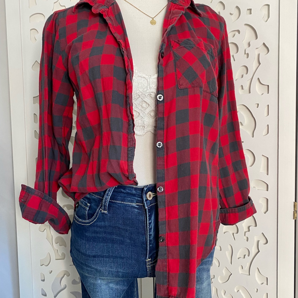 Gingham Plaid Button Up
